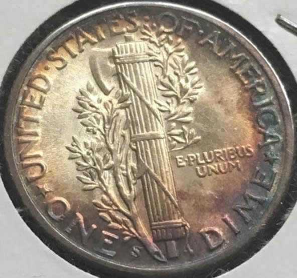 1944-S-Mercury-Dime-Toned